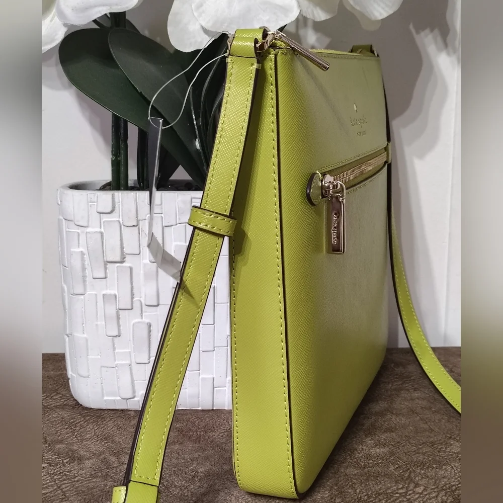 Kate Spade New York Sadie North South Crossbody Bag Color Fern Moss Green NWT